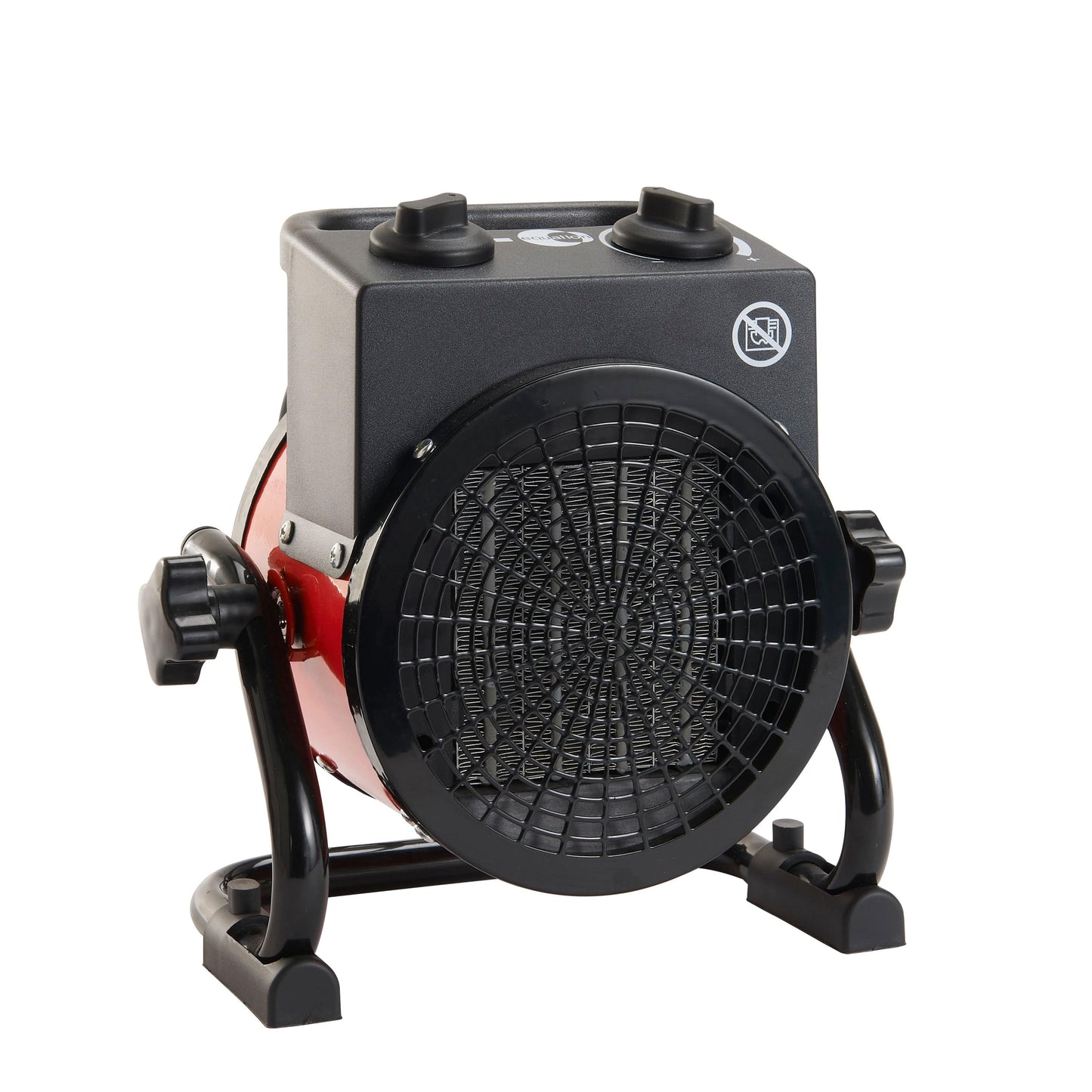 Bricocenter PIG CERAMIC FAN HEATER COLOR RED/BLACK 2 WATTAGE 1/2 KW THERMOSTAT, SWIVEL