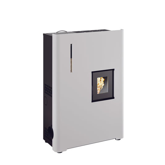 Bricocenter STUFA A PELLET EIFFEL 8.0 VENTILATA 7 KW NOM ACCIAIO VERNICIATO BIANCO