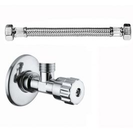 TAP FOR BACKPACK WC CISTERN M1/2X3/8 W/CROWN AND FLEX.INOX FF3/8 L.20CM