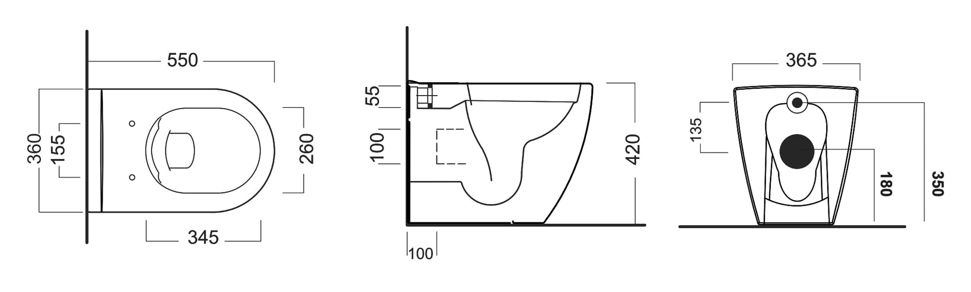 Bricocenter GRETA VASO FILO MURO RIMLESS