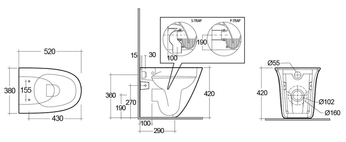 Bricocenter WC FILOMURO RIMLESS SENSATION