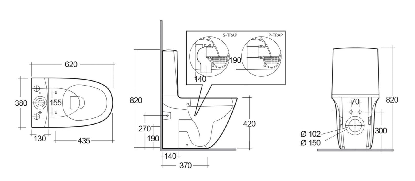 Bricocenter RIMLESS SENSATION RIMLESS WALL WC S/C MONOBLOCK