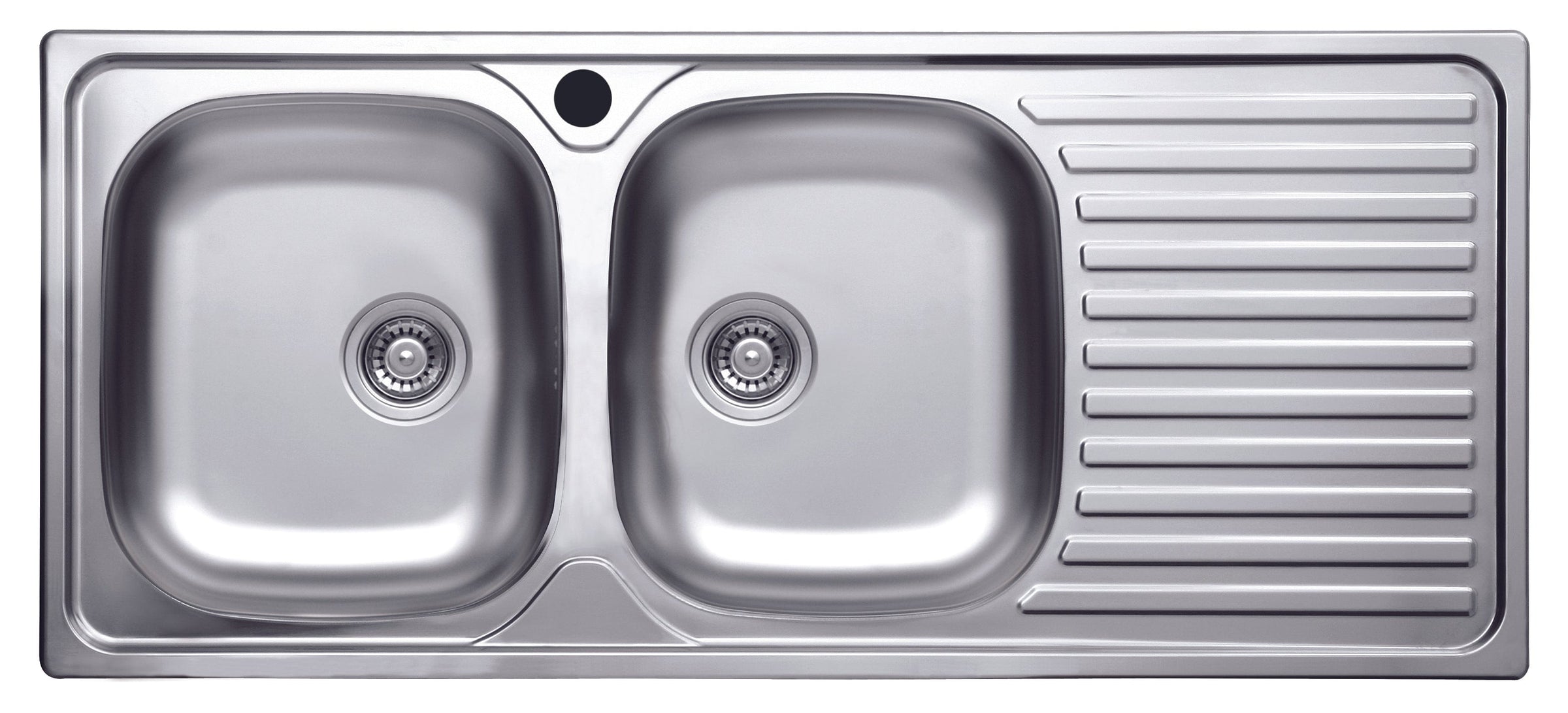 Bricocenter LAVELLO INCASSO L116x50P 2/V SX GOCCIOLATOIO DX + PILET.3,5 INOX