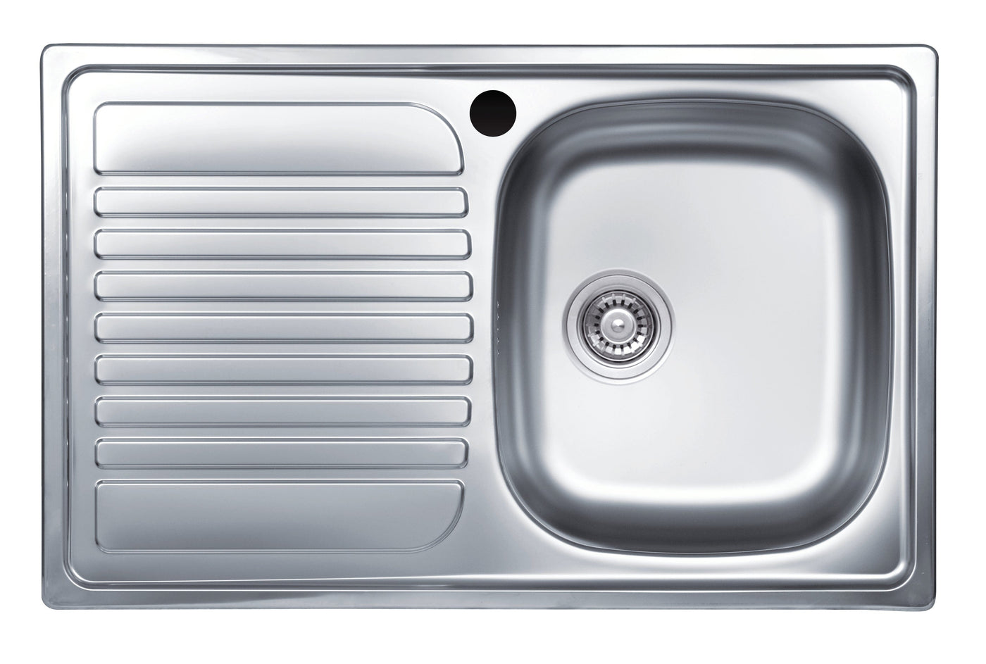 Bricocenter LAVELLO INCASSO L79X50P 1/V DX GOCCIOLATOIO SX + PILETTTA 3,5" E GANCI DI FISSAGGIO INOX