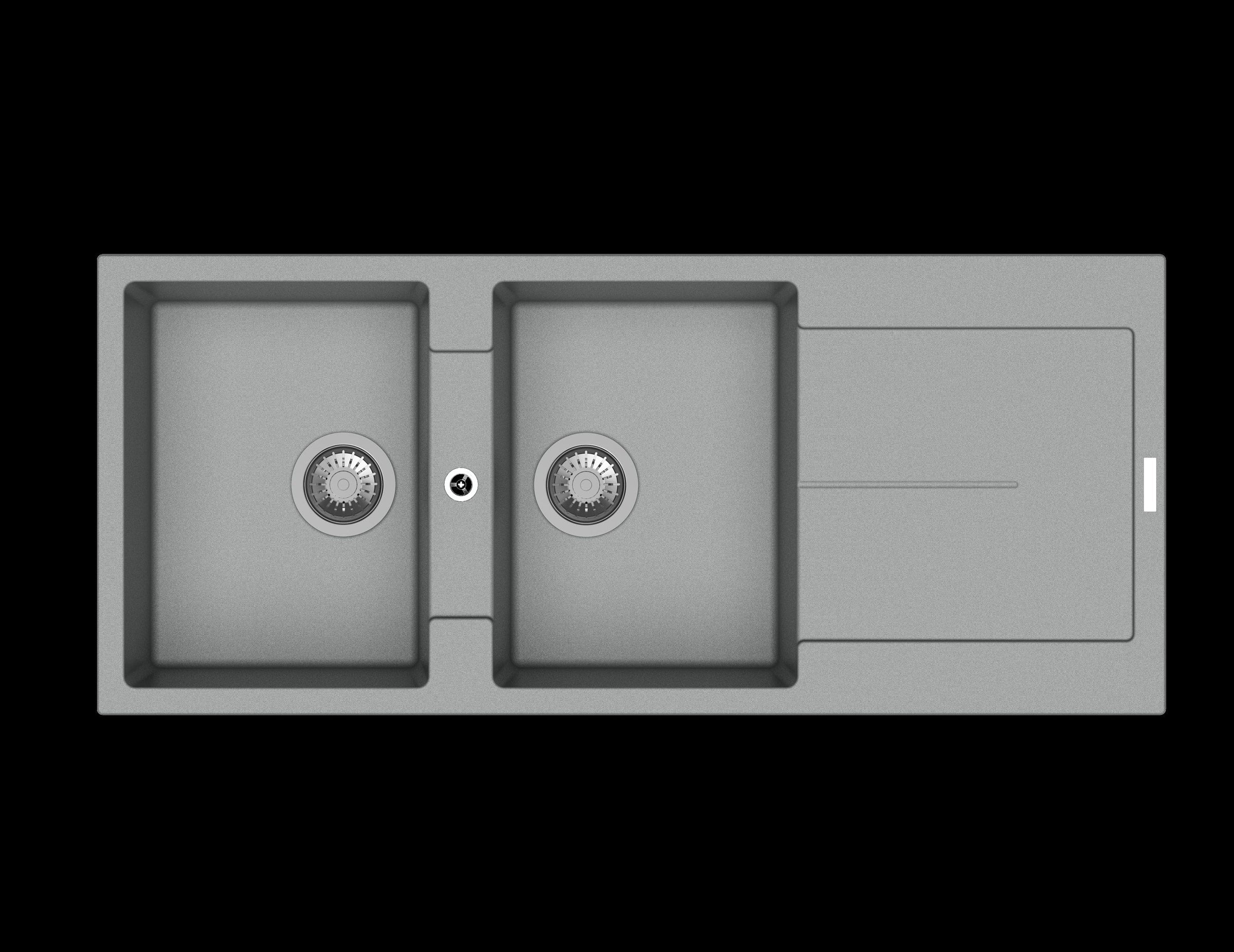 Bricocenter LAVELLO INCASSO 2 VASCHE L116X50P GRIGIO CROMO