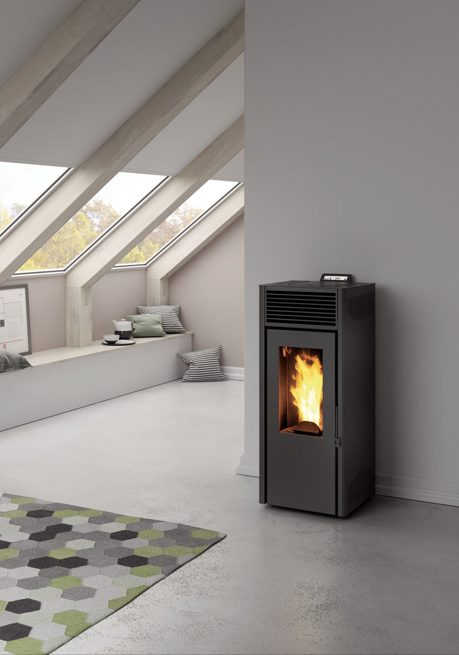 Stufa a pellet nola plus nero eco 9,5 kw