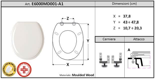 UNIVERSAL WC SEAT STRONG MDF WHITE A