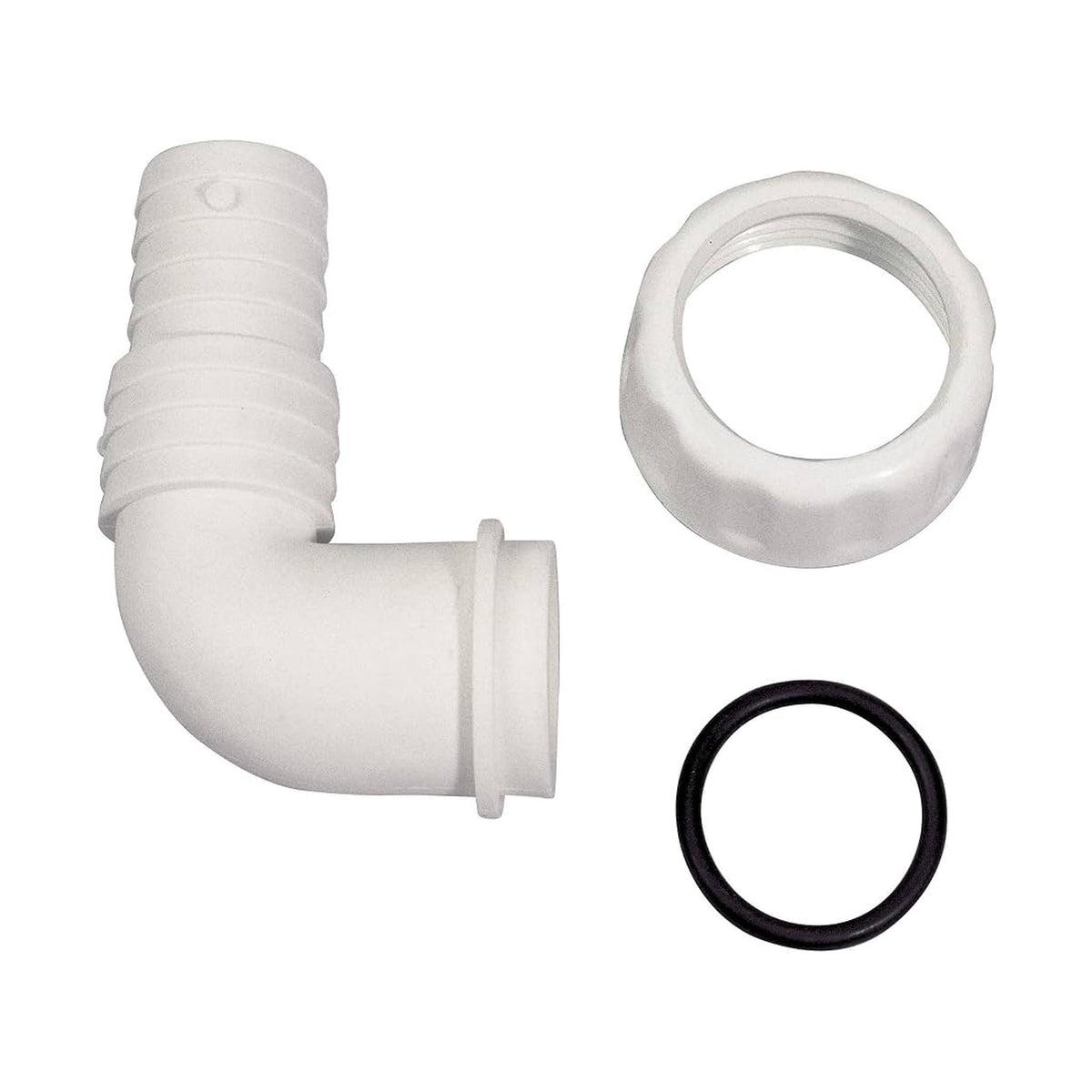 1-inch curved hose connector for washing machine drain