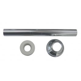 CHROME-PLATED BRASS SLEEVE WITH ROSETTE AND CLAMP