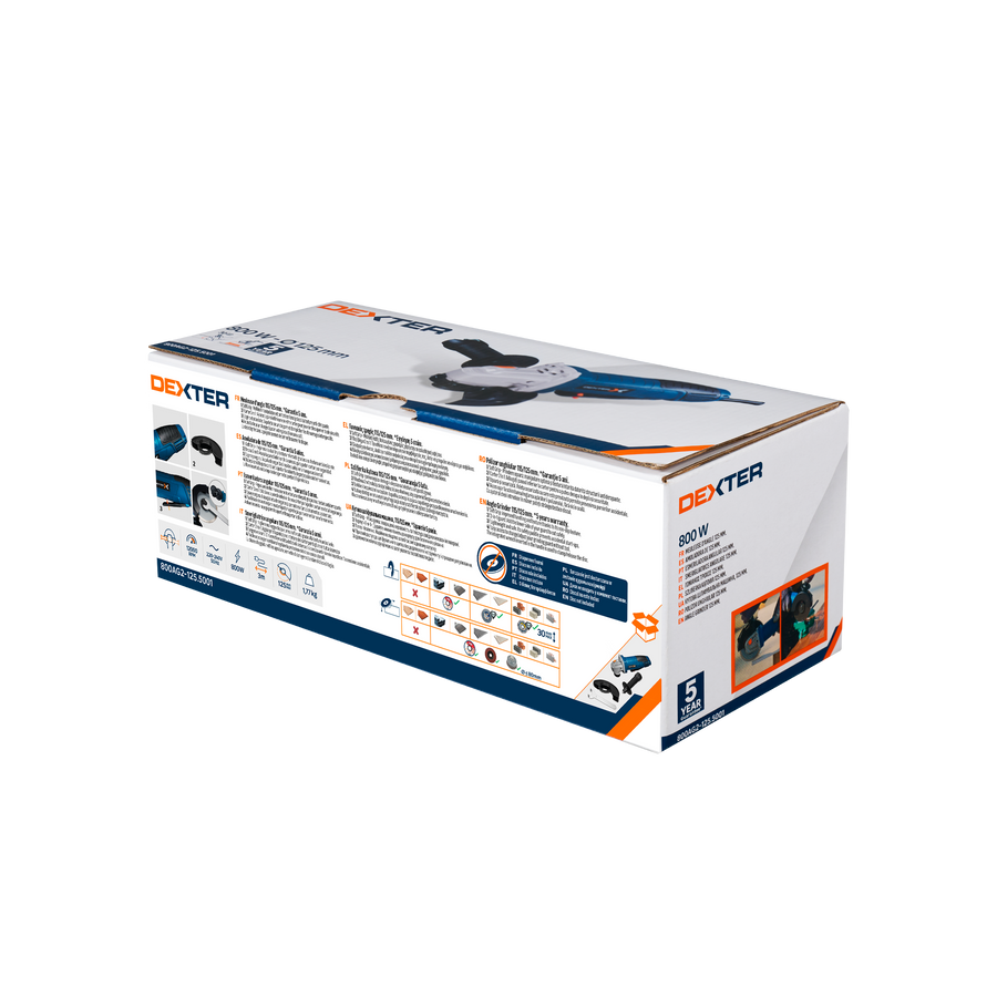 DEXTER ANGLE GRINDER 125MM 800W