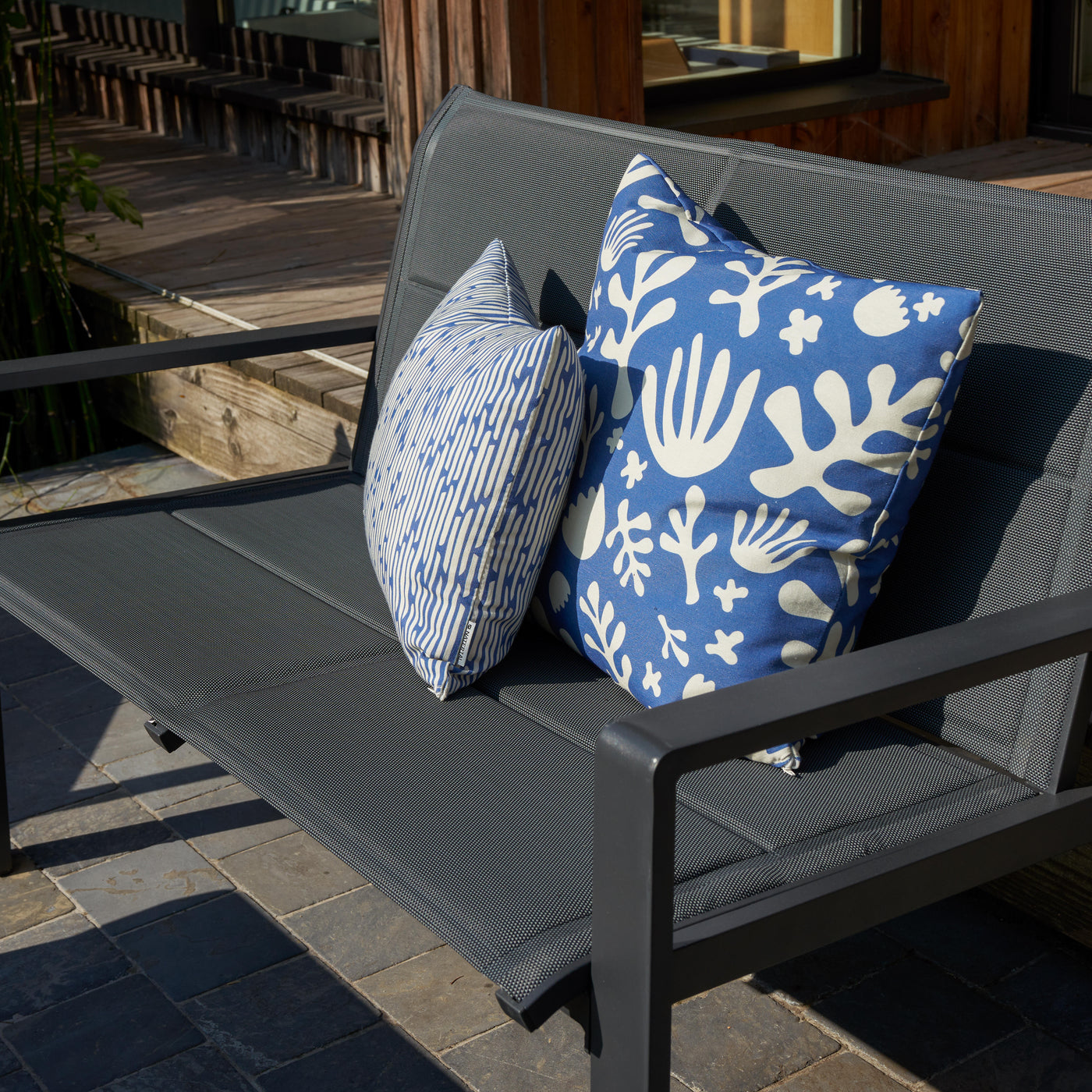 COFFEE SET ARAMIS 4-SEATER ALUMINUM AND TEXTILENE ANTHRACITE
