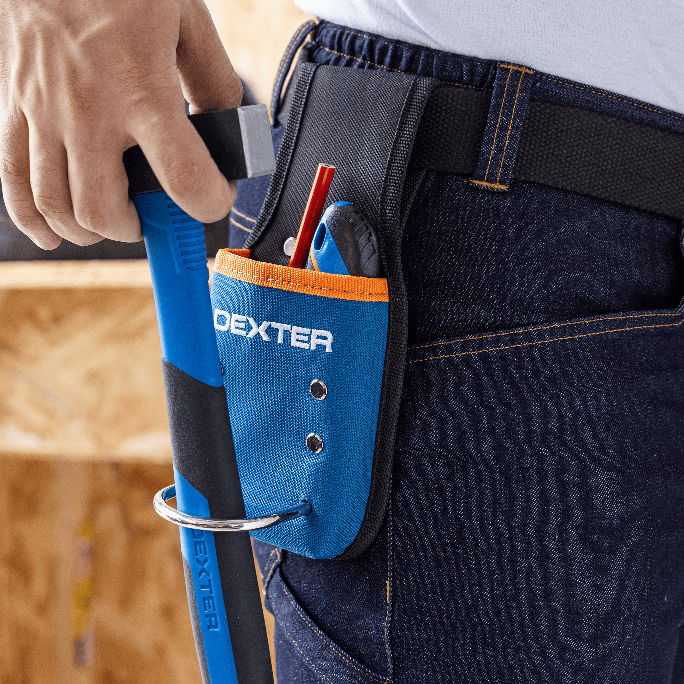 Dexter beltless hammer holder