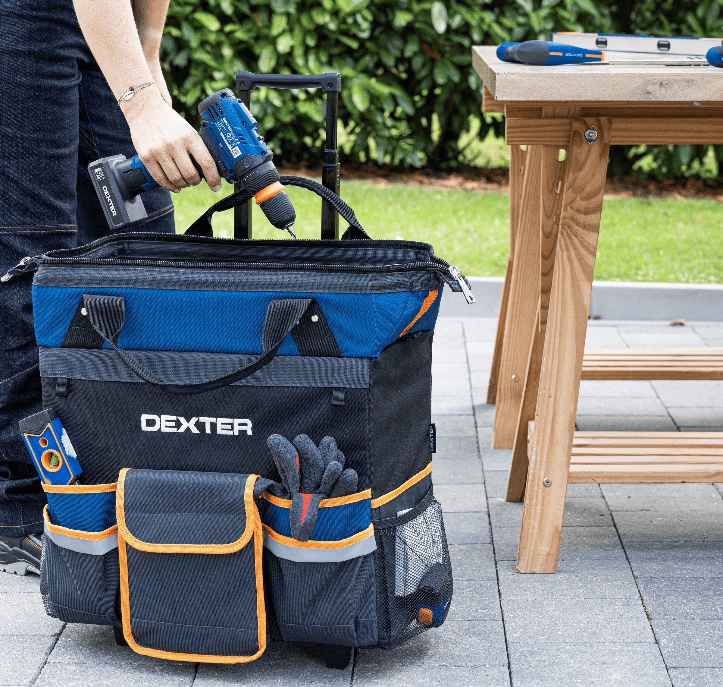 Tool bag with trolley - 45l dexter