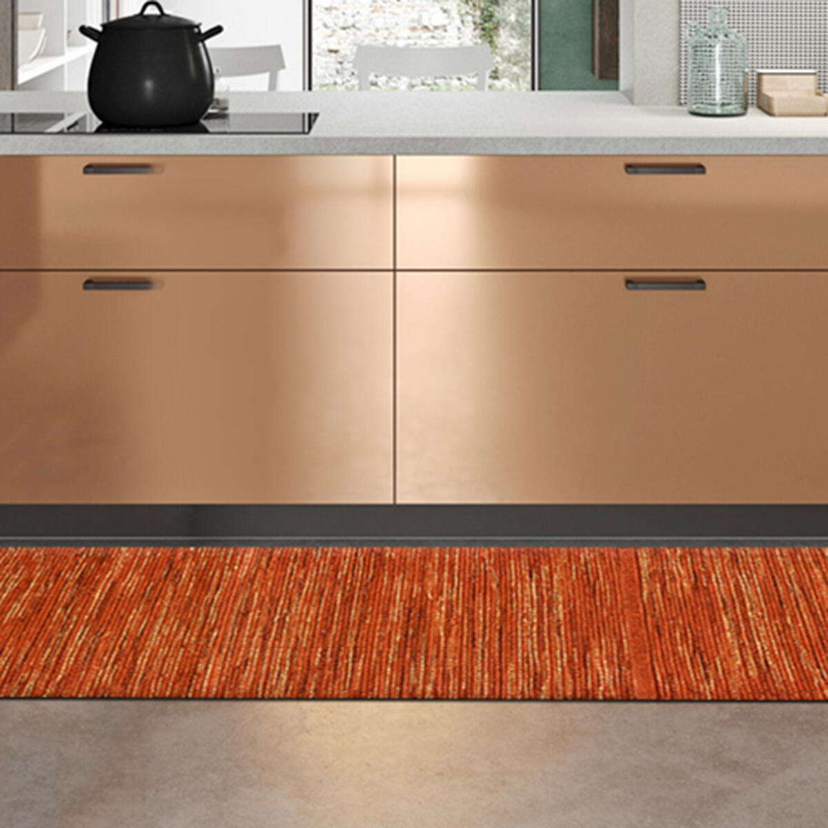 Orange cotton blend mat, 50x110cm