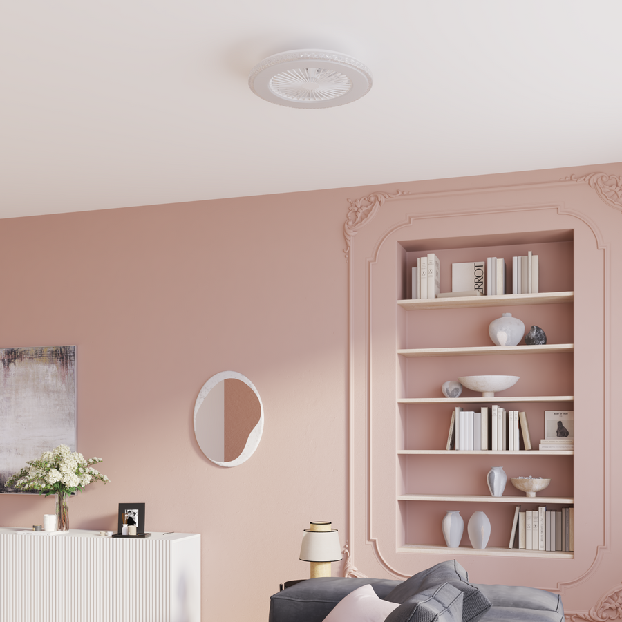 CEILING LIGHT WITH DIAMOND FAN ACRYLIC WHITE D60 CM LED 7650LM CCT DIMM RGB