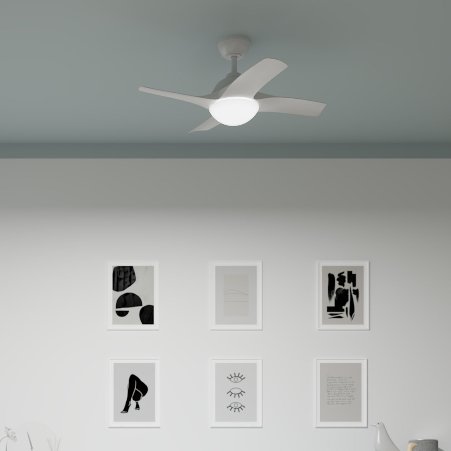 SIROCO CEILING FAN PLASTIC WHITE D91 CM E27=15W 3 BLADES