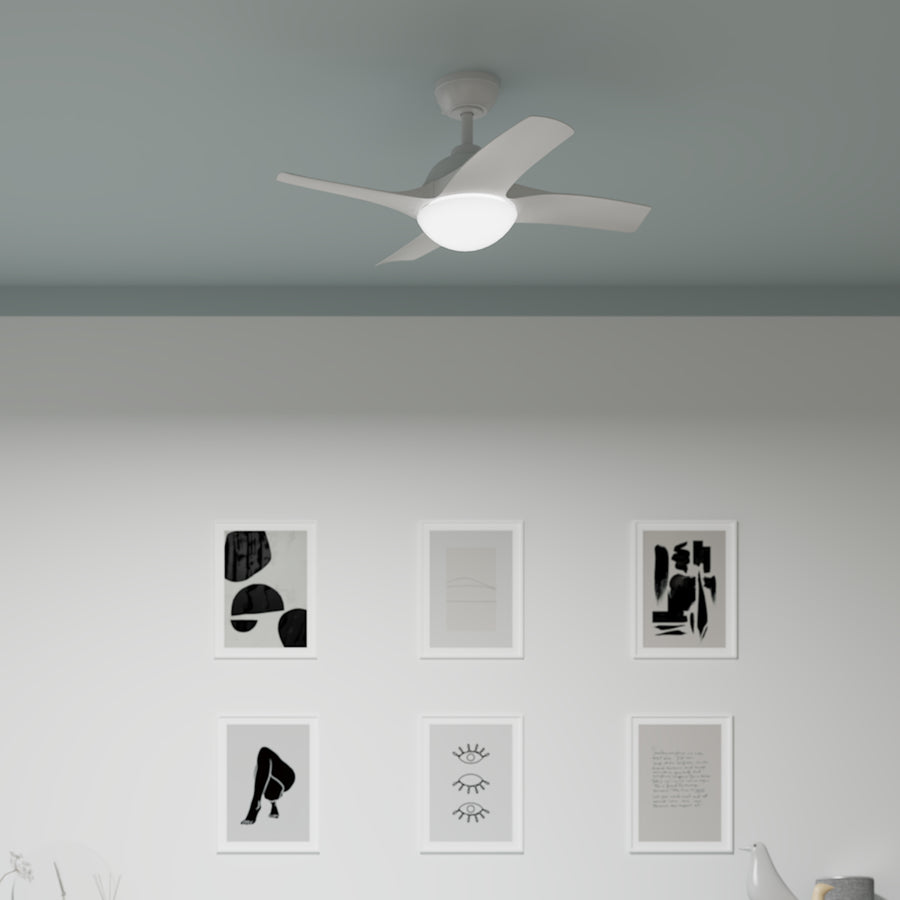 SIROCO CEILING FAN PLASTIC WHITE D91 CM E27=15W 3 BLADES