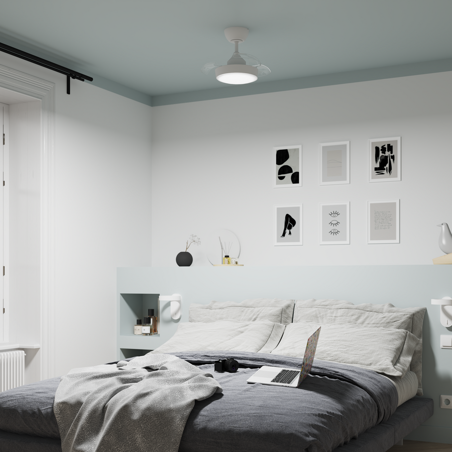 WIZZI CEILING FAN METAL WHITE D54 CM LED 2200LM CCT DIMMABLE WITH 3 BLADES