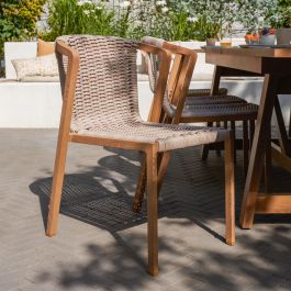 GAIA CHAIR ALUMINUM WOOD EFFECT AND SYNTHETIC WICKER NATERIAL