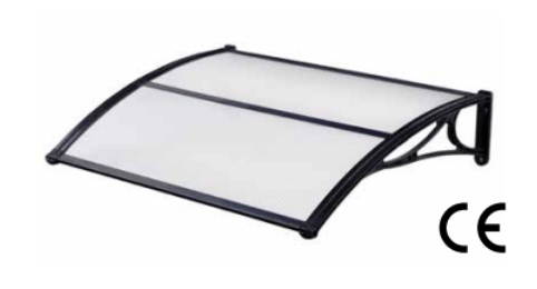 Bricocenter Canopy L150x100 cm satin polycarbonate honeycomb black support