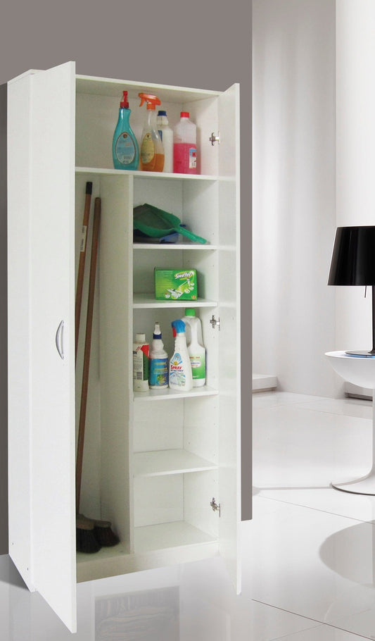 Bricocenter MOBILE PORTASCOPE 2 ANTE 72X36X186H BIANCO CON VANO PORTASCOPE 1 RIPIANO 80 5 VANI 40 CM