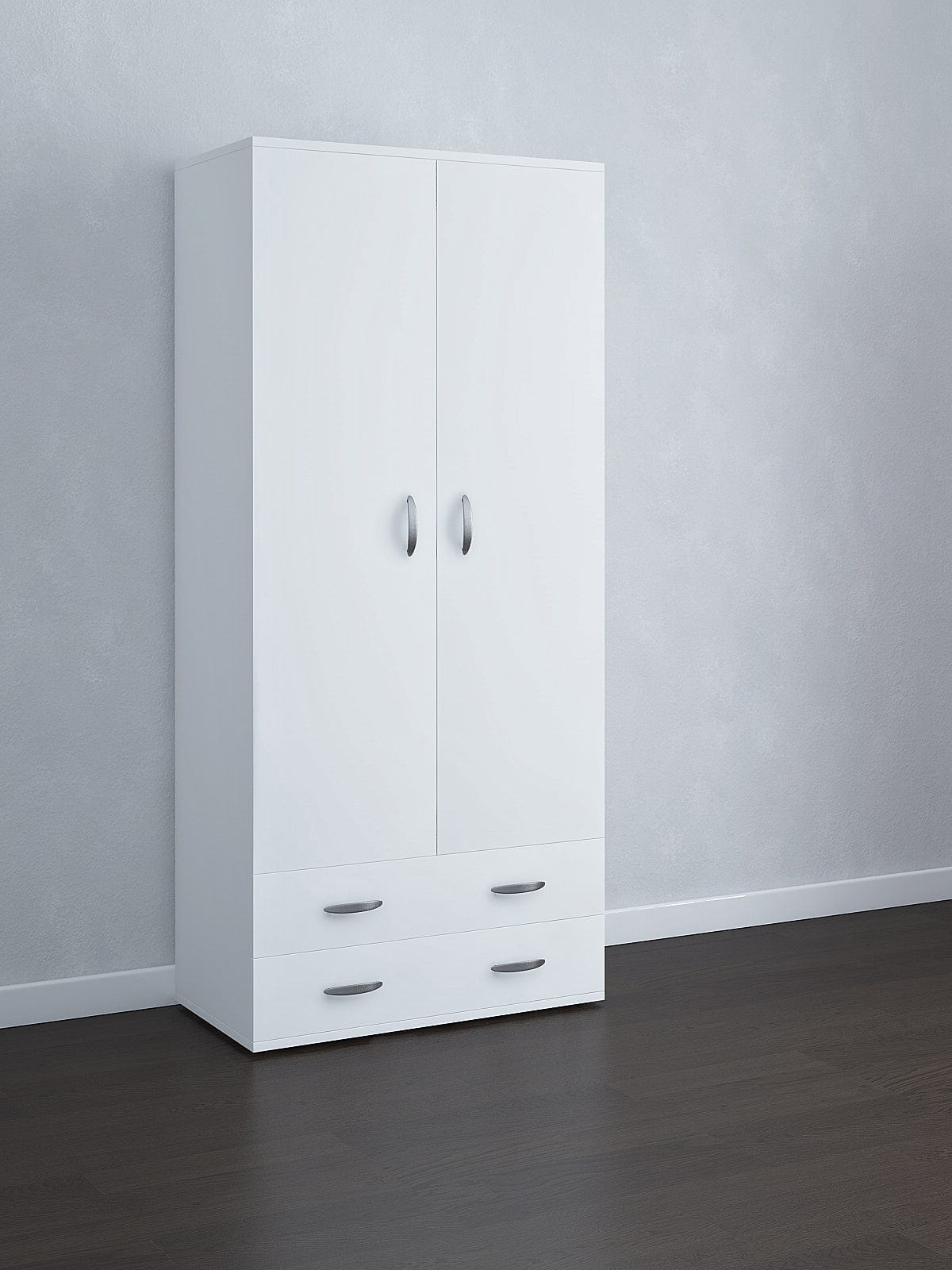 Bricocenter ARMADIO 2 ANTE 2 CASSETTI BIANCO 80X52X175