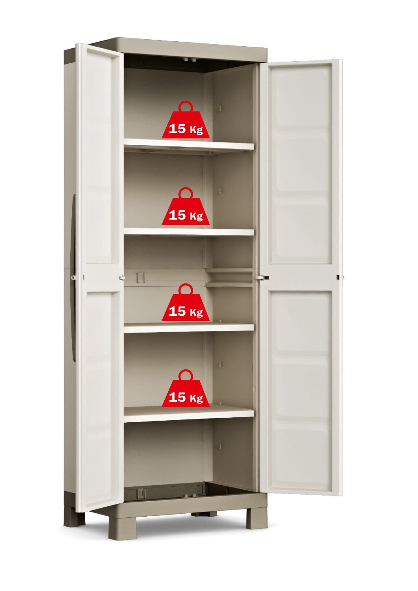 Bricocenter EXCELLENCE HIGH MULTI-PIANE ADJUSTABLE CABINET - 65x45x182H BEIGE/TORTURE