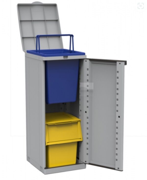SET 2 PLASTIC RECYCLING CONTAINERS 25+30CM 53X32.5X38CM SPACEO