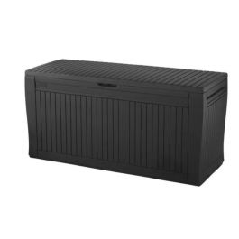 RESIN TRUNK COMFY- WOOD EFFECT GRAPHHITE X OUTDOOR LT.270 CM116,7X44,7X57H CM116,7X44,7X57H W/WHEELS