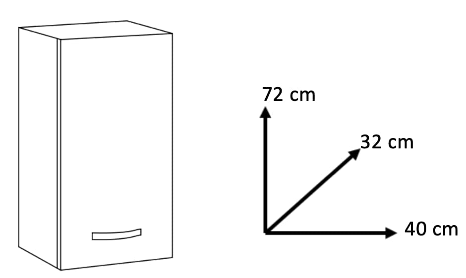 Bricocenter PENSILE 40 1ANTA BIANCO FRASSINATO REVERSIBILE 40X32X72