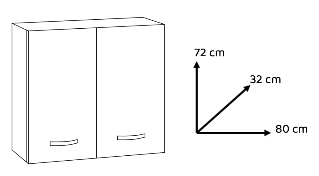 Bricocenter PENSILE 80 2 ANTE 80X32XH72 BIANCO FRASSINATO
