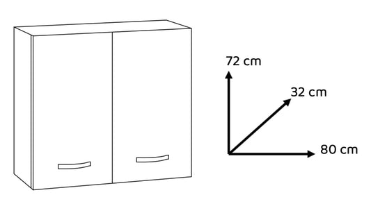 Bricocenter PENSILE 80 2 ANTE 80X32XH72 BIANCO FRASSINATO