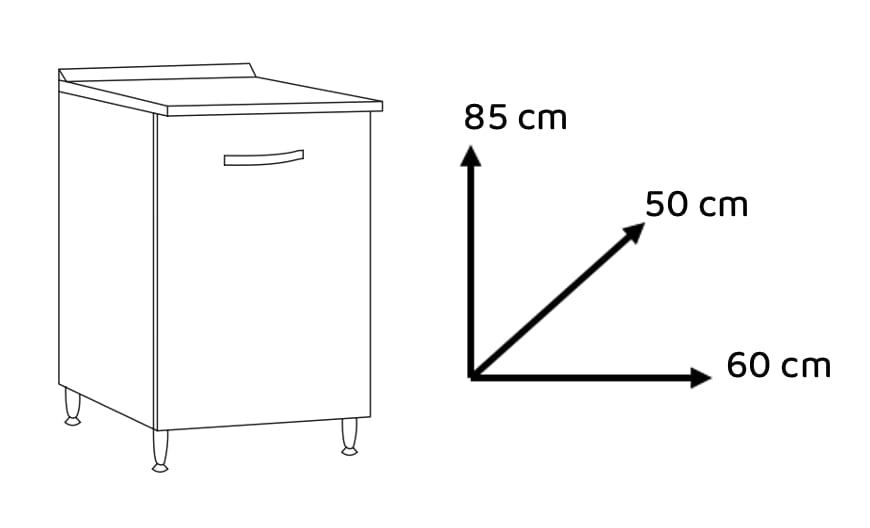 Bricocenter BASE 60 1 ANTA REVERSIBILE 60X50XH85 BIANCO FRASSINATO