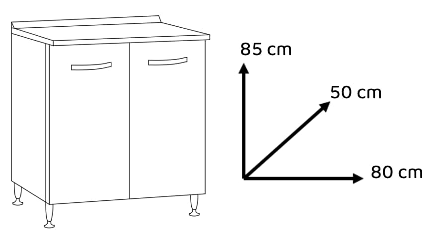 Bricocenter BASE 80 2 ANTE 80X50XH85 BIANCO FRASSINATO