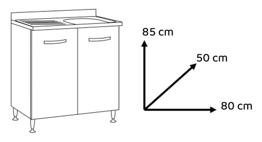 Bricocenter SOTTOLAVELLO 80 2 ANTE (SENZA LAVELLO) 80X50XH85 BIANCO FRASSINATO
