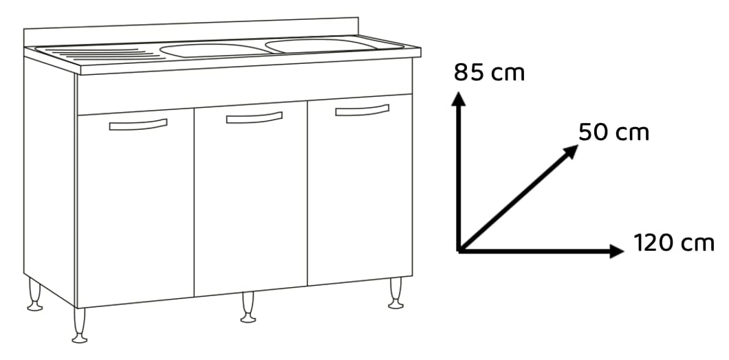 Bricocenter SOTTOLAV.120 REVERS. 3 ANTE (SENZA LAVELLO) 120X50XH85 BIANCO FRASSINATO