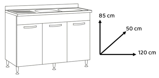 Bricocenter SOTTOLAV.120 REVERS. 3 ANTE (SENZA LAVELLO) 120X50XH85 BIANCO FRASSINATO