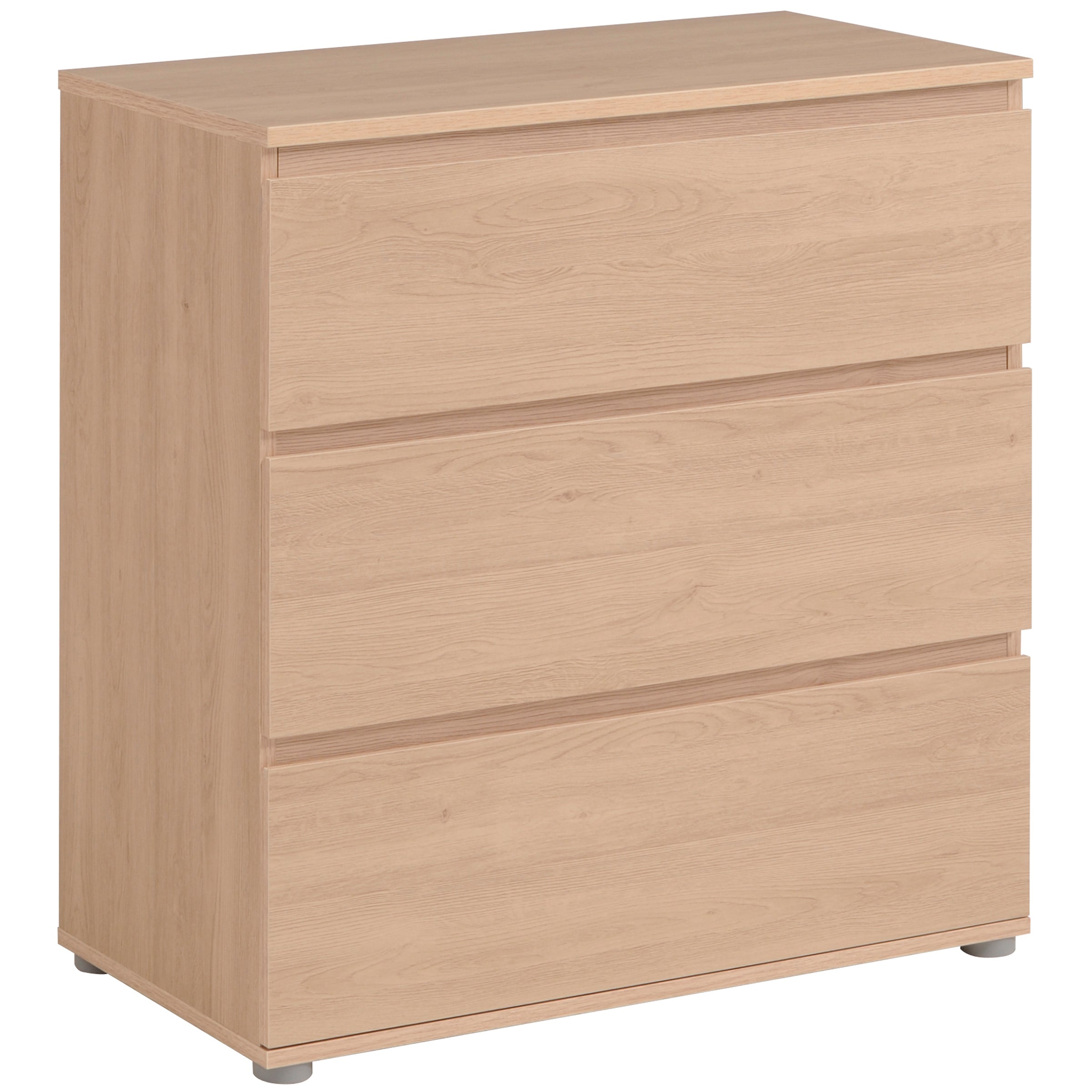 3-drawer chest, L76.7 x 82.4 x 39.9 cm, elm