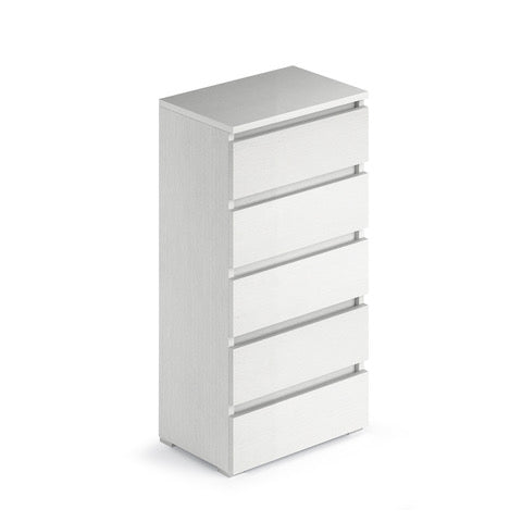 5-drawer chest, L47 x D40 x H127 cm. White