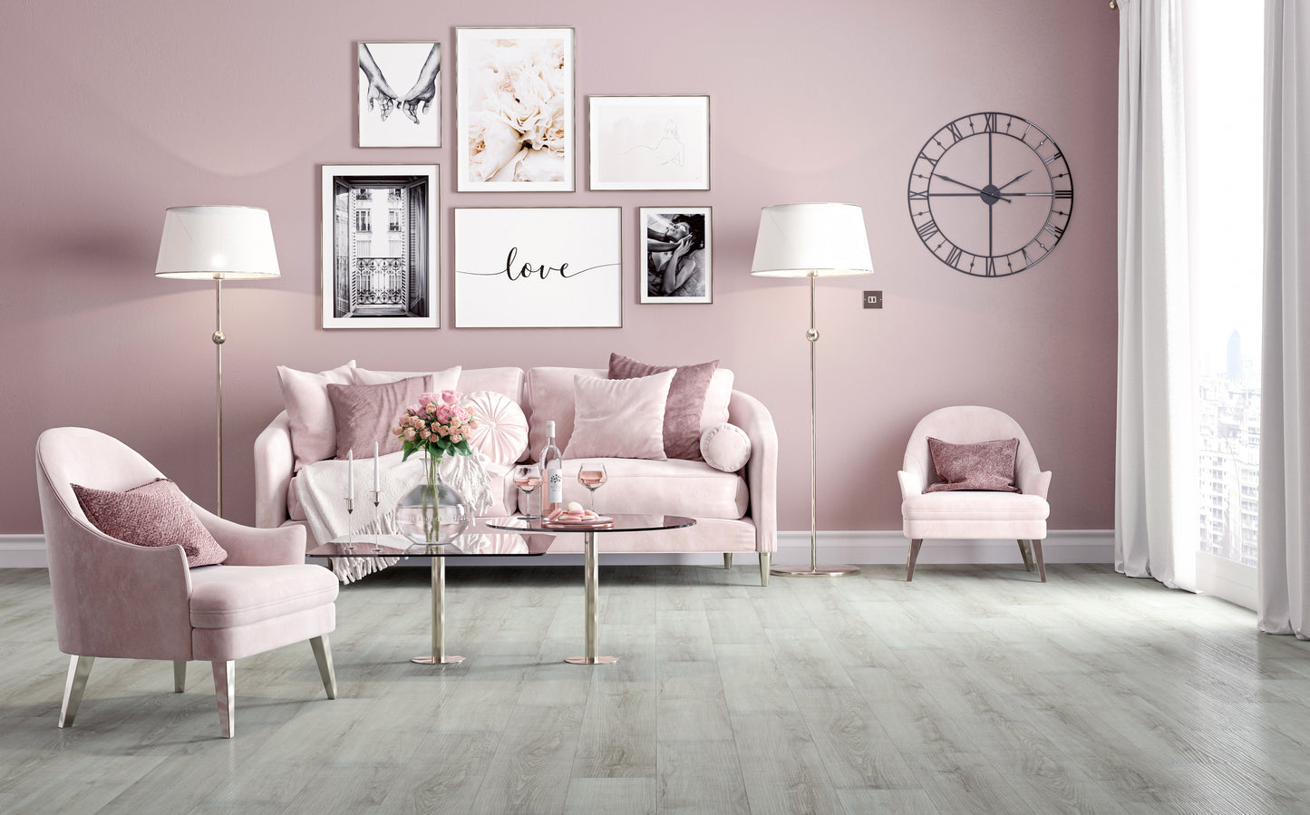 SPC LIGHT DOVE GREY OAK FLOORING NANTE