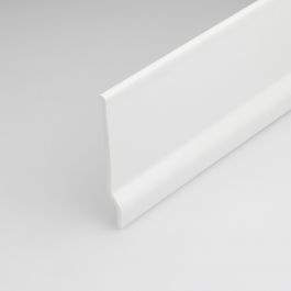 PVC SKIRTING BOARD 08X70X2000 W/FOOTER WHITE