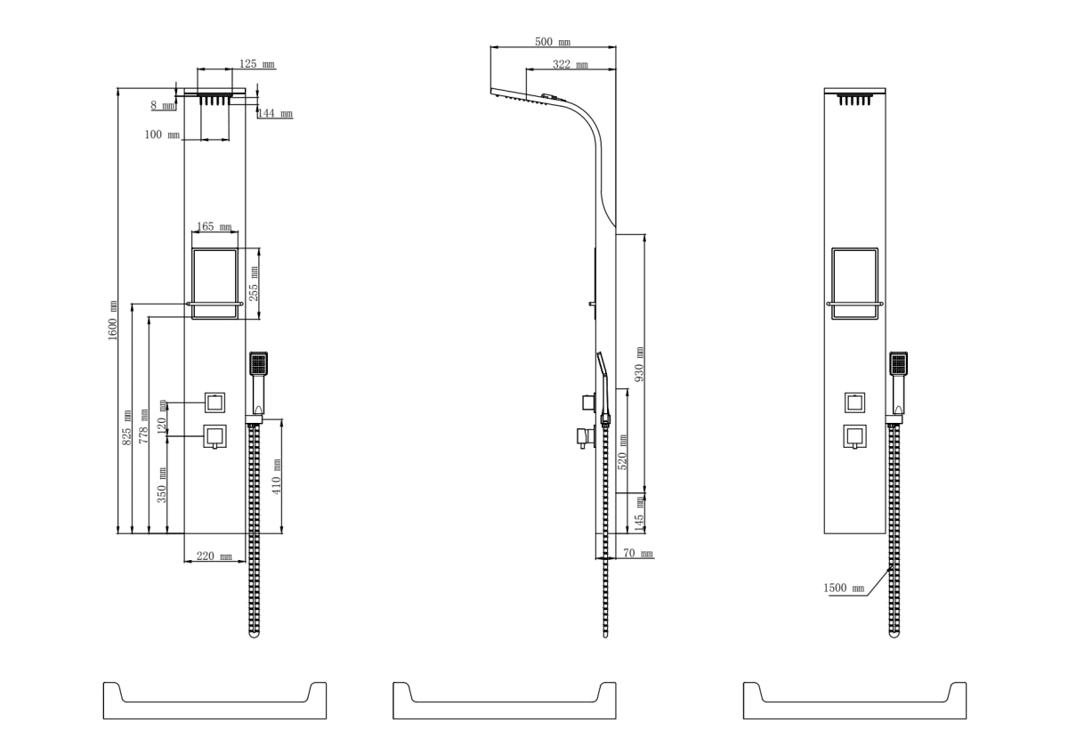 MAKANI STEEL HYDRO SHOWER COLUMN