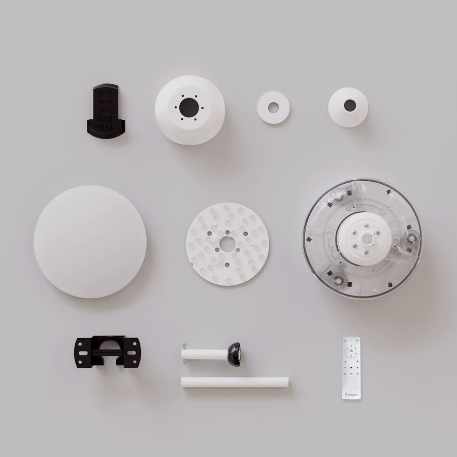 WIZZI CEILING FAN METAL WHITE D54 CM LED 2200LM CCT DIMMABLE WITH 3 BLADES