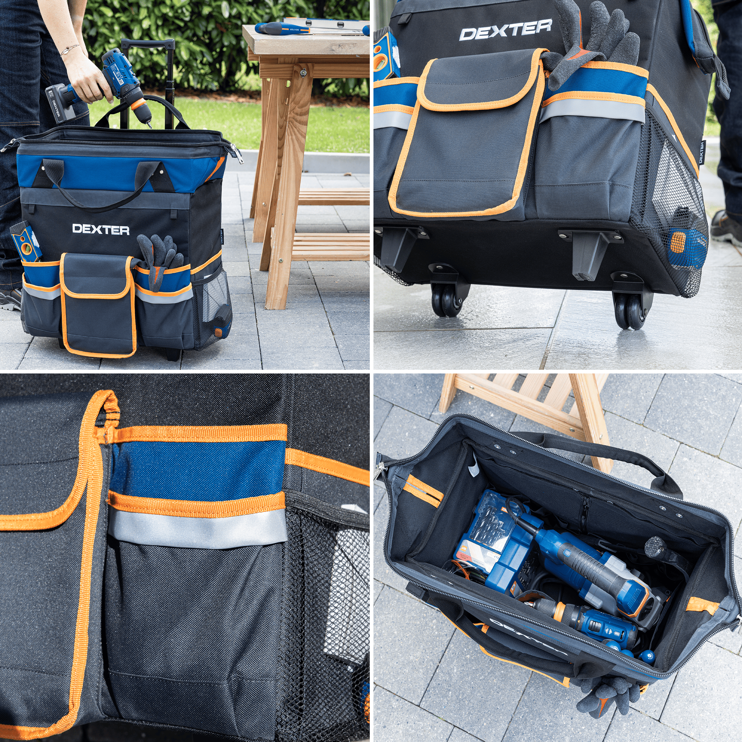 Tool bag with trolley - 45l dexter
