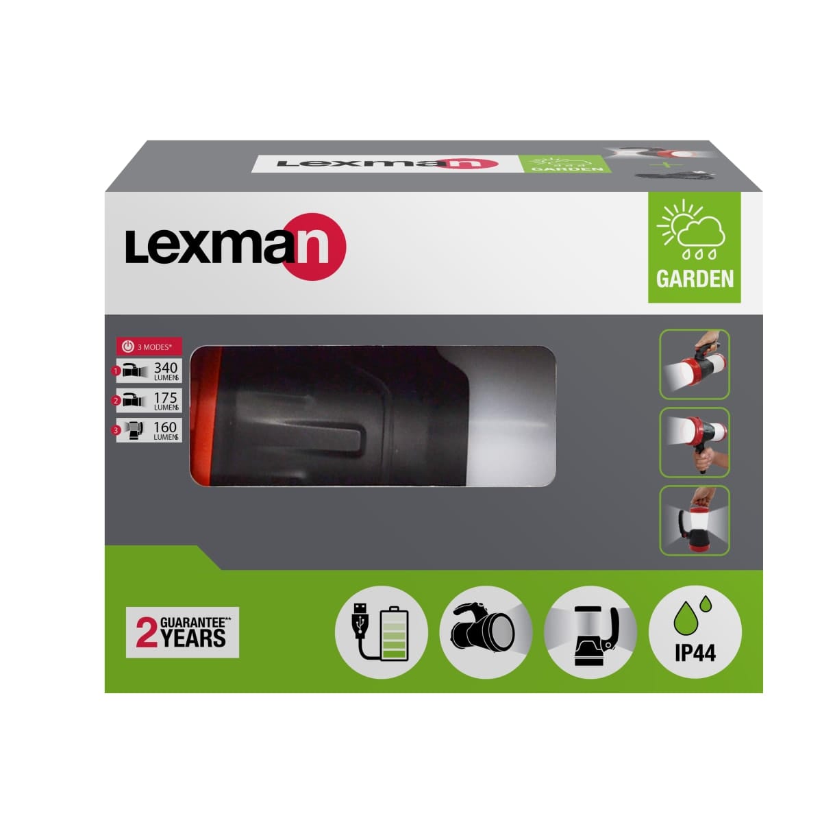 Bricocenter 3W LED TORCH WITH USB CHARGER 2200 MAH LITHIUM BATTERY DURATION 4/5H CHARGE TIME 5/6H