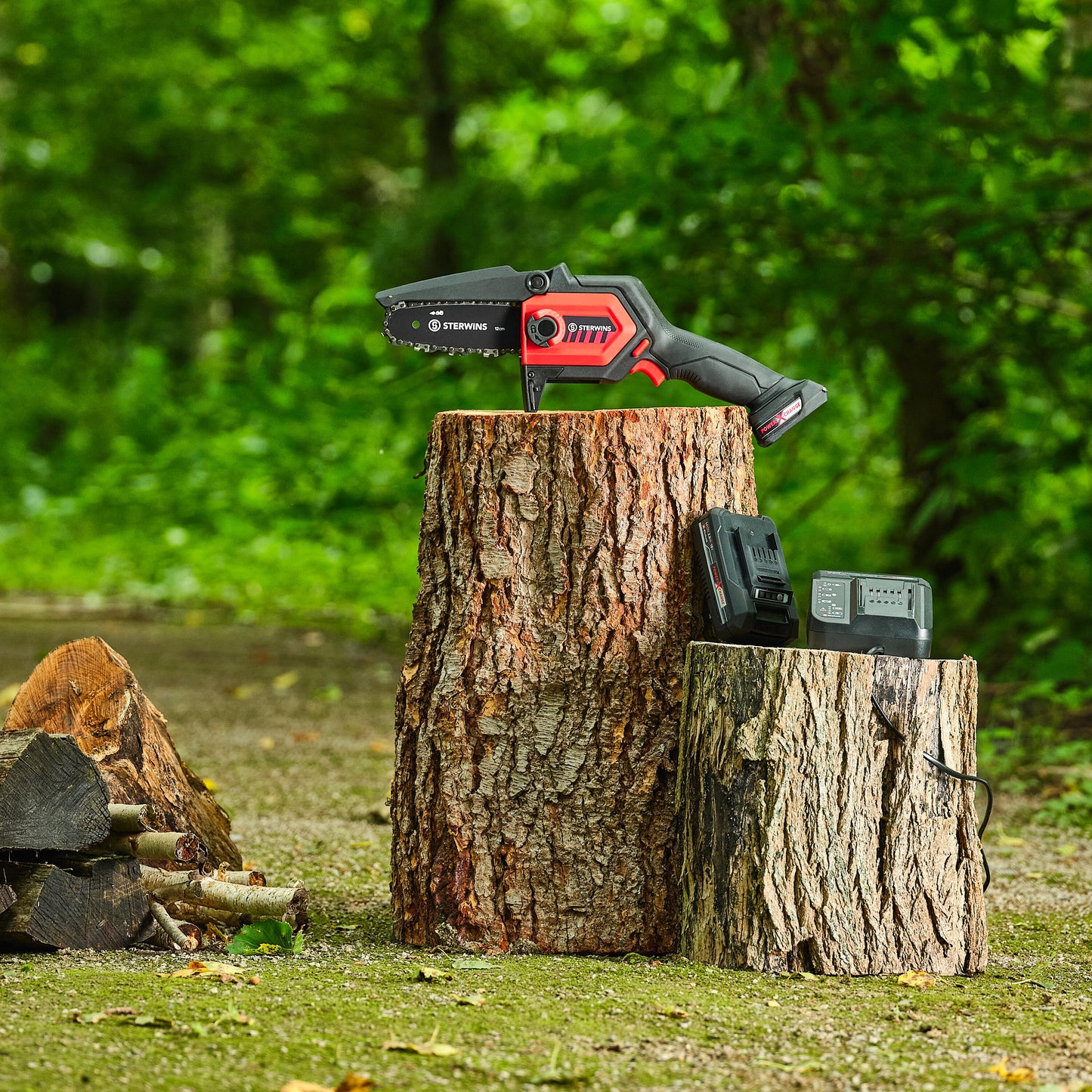 STERWINS 18V CORDLESS PRUNER 15.8 CM BAR 1 BATTERY INCLUDED