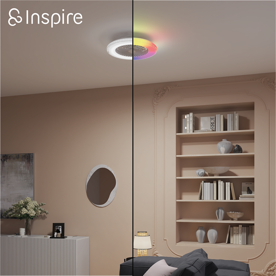 CEILING LIGHT WITH DIAMOND FAN ACRYLIC WHITE D60 CM LED 7650LM CCT DIMM RGB