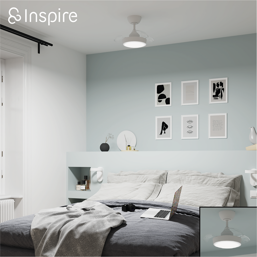 WIZZI CEILING FAN METAL WHITE D54 CM LED 2200LM CCT DIMMABLE WITH 3 BLADES