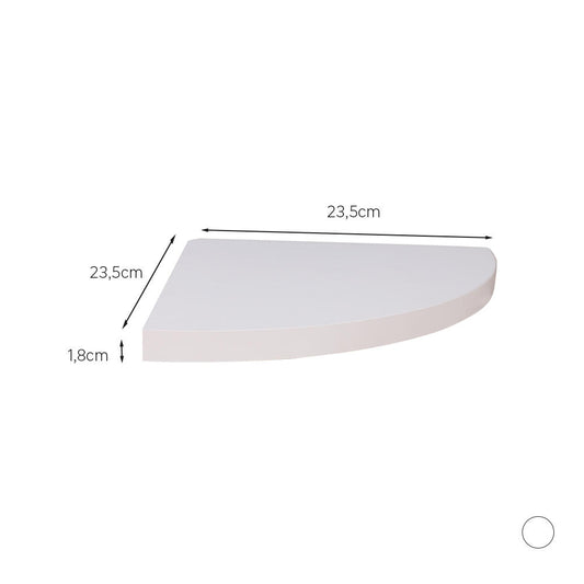 angular shelf w25xd25sp1.8cm white wood