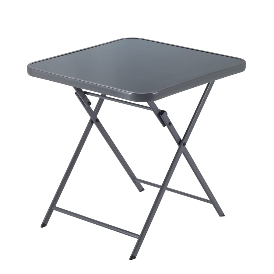 Bricocenter EMYS NATERAL TABLE Foldable 2 -seater square steel top glass 70x70xh70